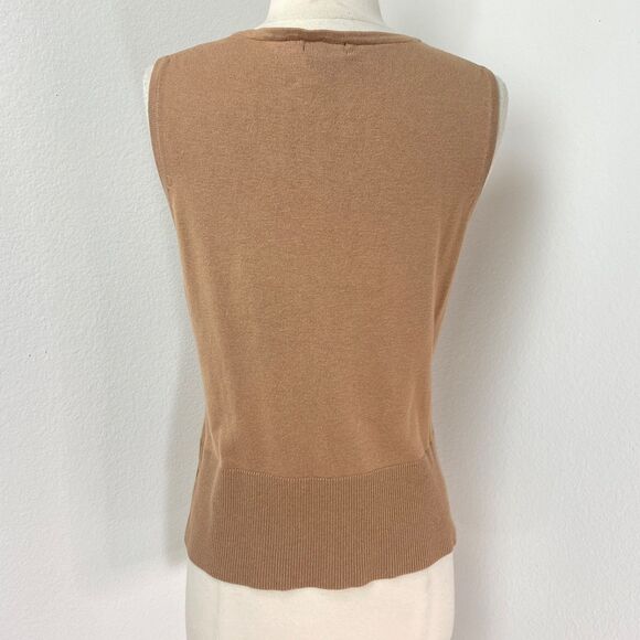 George Mocha Brown Knit Tank Top Sweater M 8-10 Preppy Hipster Academia Career - Picture 6 of 9